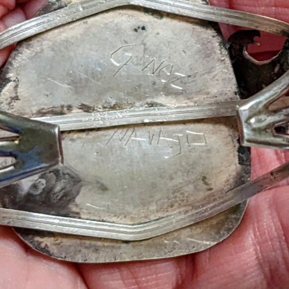 Chrysoprase Sterling Navajo Bracelet - Picture 8 of 8